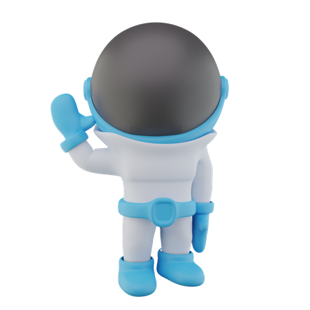 Astronaut Say Hello  3D Icon