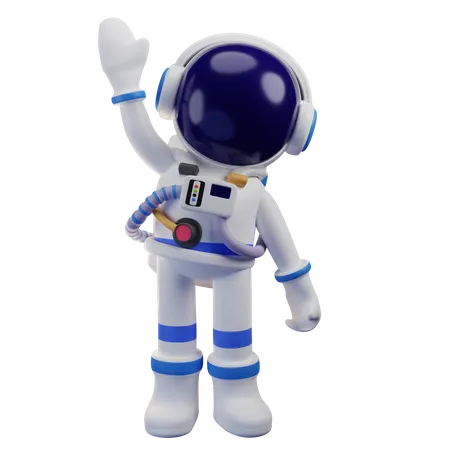 Astronaut Say Hey  3D Illustration