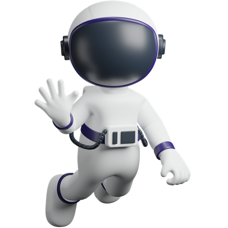 Astronaut Saying Hello  3D Icon