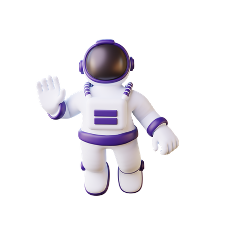 Astronaut Saying Hello 3D Illustration