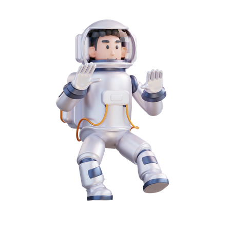 Astronaut schwebt im Weltraum  3D Illustration