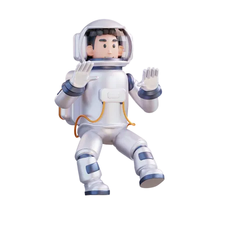 Astronaut schwebt im Weltraum  3D Illustration