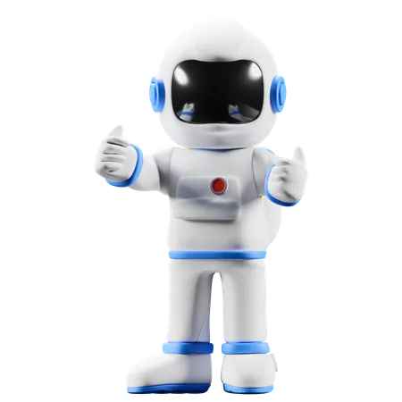 Astronaut showing both thumbs up  3D Illustration