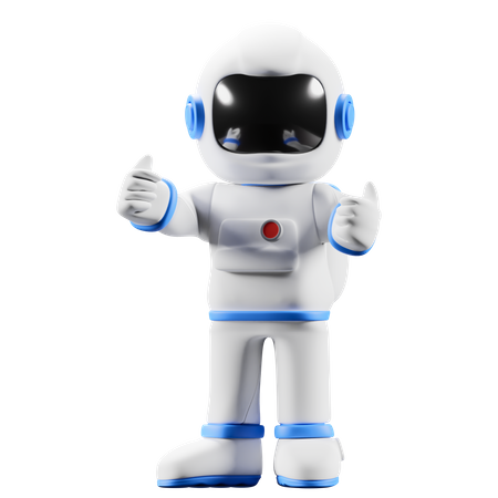 Astronaut showing both thumbs up 3D Illustration