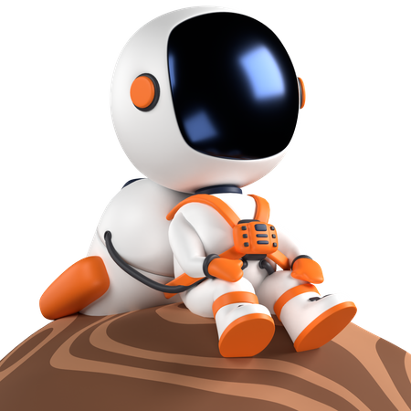Astronaut sitting  3D Illustration