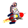 astronaut going in space 3d logos