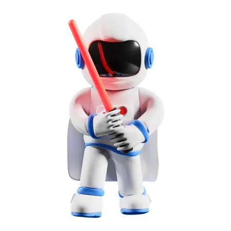 Astronaut skywalker 3D Illustration