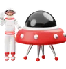 Astronaut Standing Beside Ufo