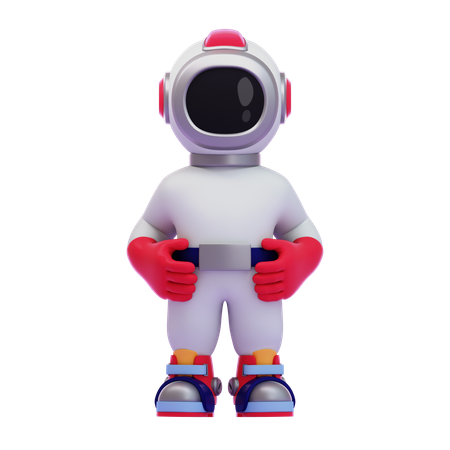 Astronaut Standing With Hands On Waist  3D Icon