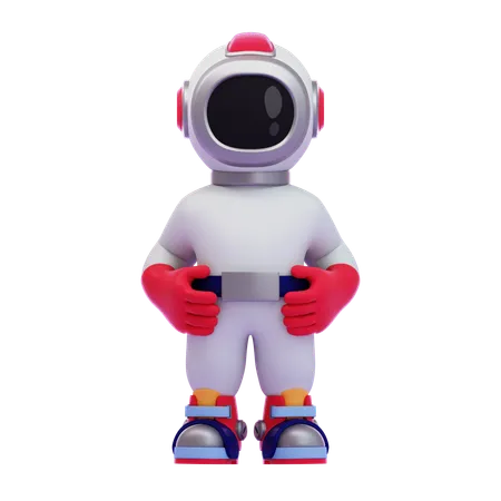 Astronaut Standing With Hands On Waist  3D Icon