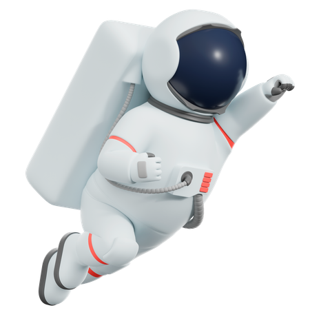 Astronaut superheld fliegen  3D Illustration