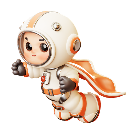 Astronaut Superhero  3D Illustration