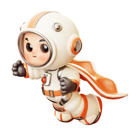 Astronaut Superhero  3D Illustration