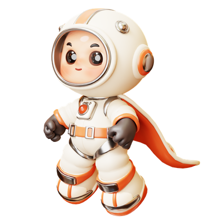 Astronaut Superhero  3D Illustration