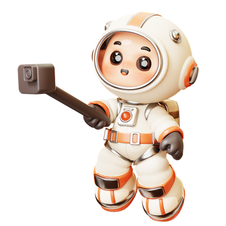 Astronaut Taking Selfie  3D Icon
