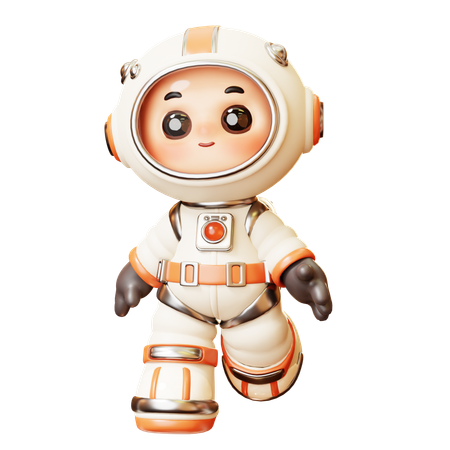 Astronaut Walking In Space  3D Illustration