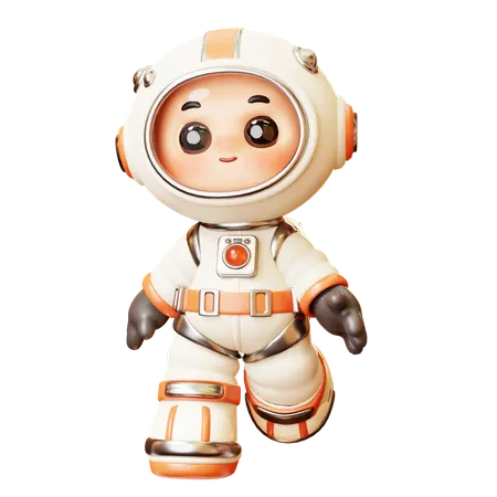 Astronaut Walking In Space  3D Illustration