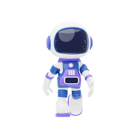 Astronaut Walking In Space  3D Illustration