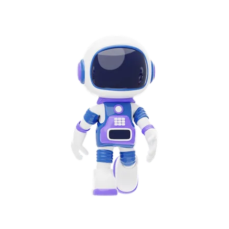 Astronaut Walking In Space  3D Illustration