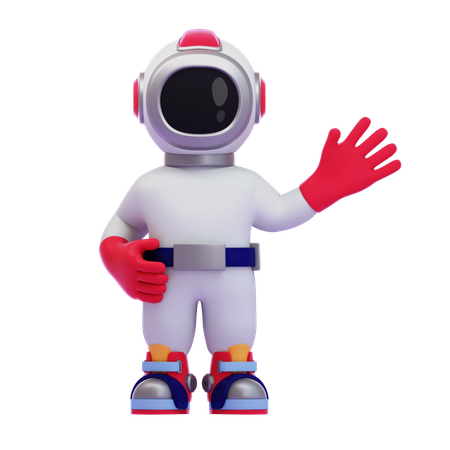 Astronaut Waving Hand  3D Icon