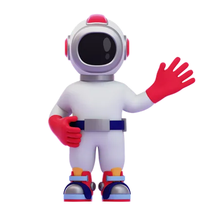 Astronaut Waving Hand  3D Icon