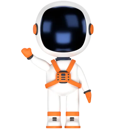 Astronaut waving hand  3D Illustration