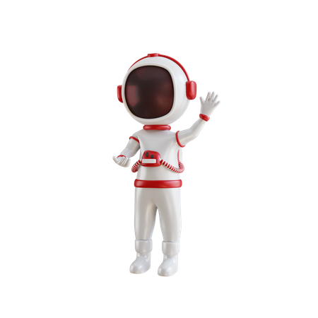 Astronaut waving hand saying hello 3D Illustration