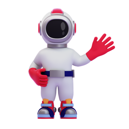 Astronaut winkt mit der Hand  3D Icon