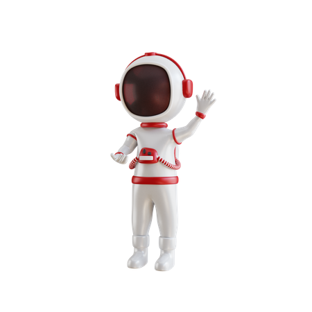 Astronaut winkt und sagt Hallo  3D Illustration