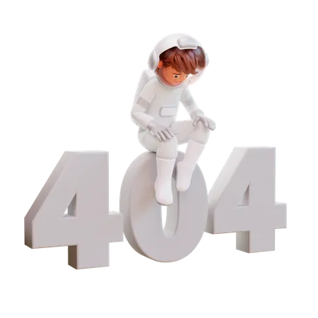 Astronaut With 404 Error  3D Illustration