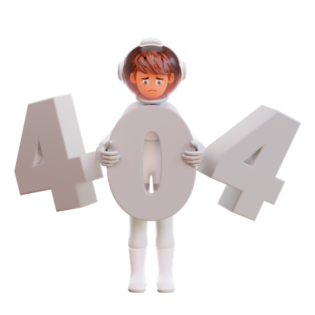 Astronaut With 404 Error  3D Illustration