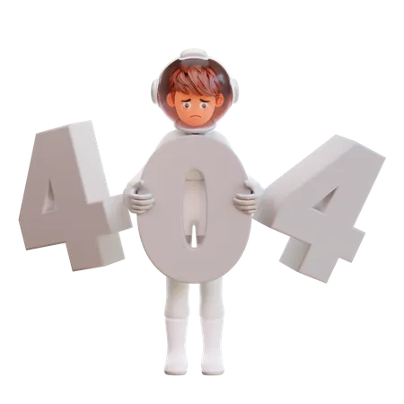 Astronaut With 404 Error  3D Illustration