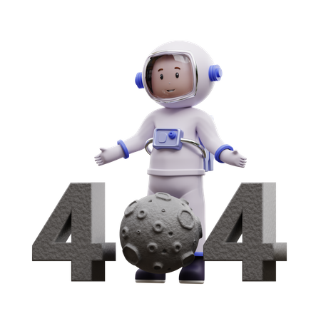 Astronaut With 404 Error  3D Illustration