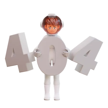 Astronaut With 404 Error 3D Illustration
