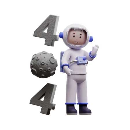 Astronaut With 404 Error 3D Illustration