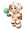 Astronaut With Earth Globe