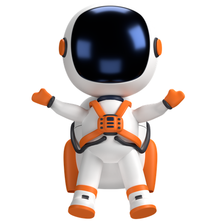 Astronaut with open arms  3D Illustration