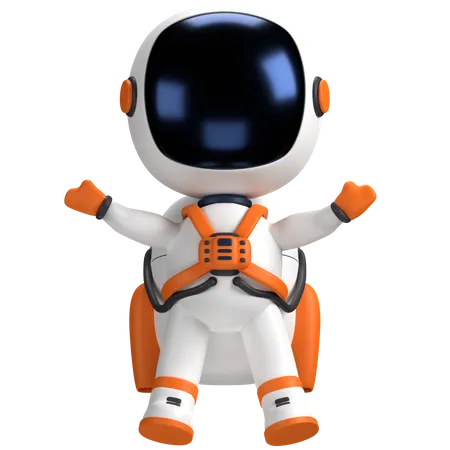 Astronaut with open arms  3D Illustration