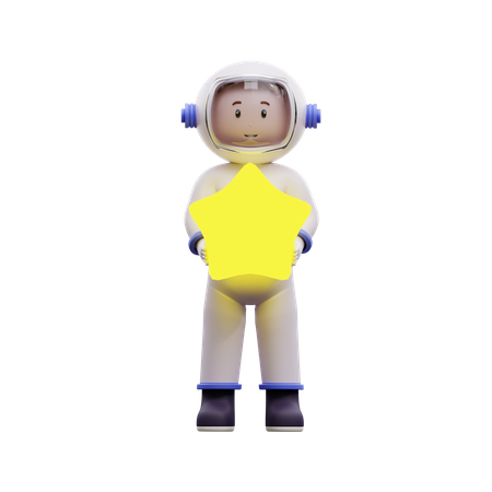Astronaut With Stars  3D Icon