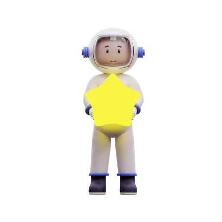 Astronaut With Stars  3D Illustration