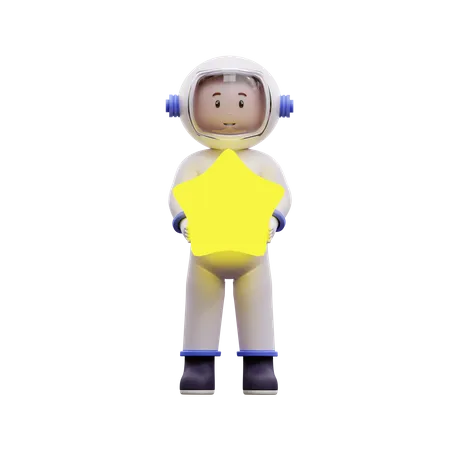 Astronaut With Stars 3D Illustration