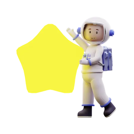Astronaut With Stars 3D Illustration
