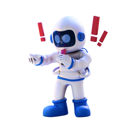 Astronaut With Whistle  3D Illustration