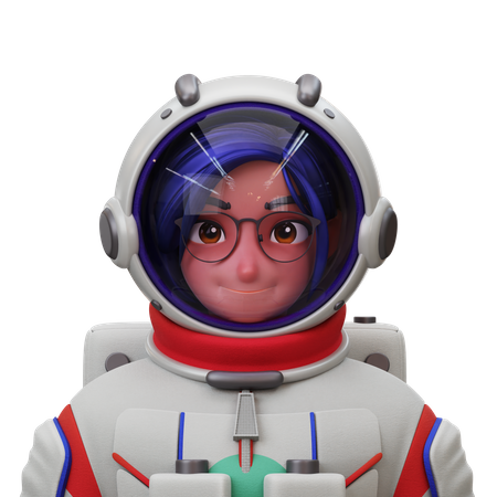 Astronaut Woman  3D Illustration