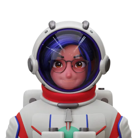 Astronaut Woman 3D Illustration