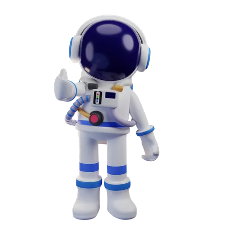 Astronaut zeigt Daumen hoch  3D Illustration