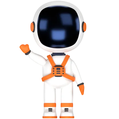 Astronauta saludando con la mano  3D Illustration