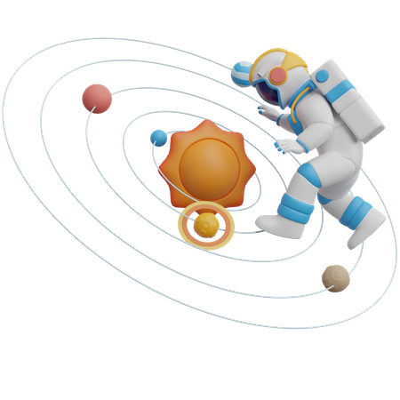 Astronauta alcança a galáxia  3D Icon