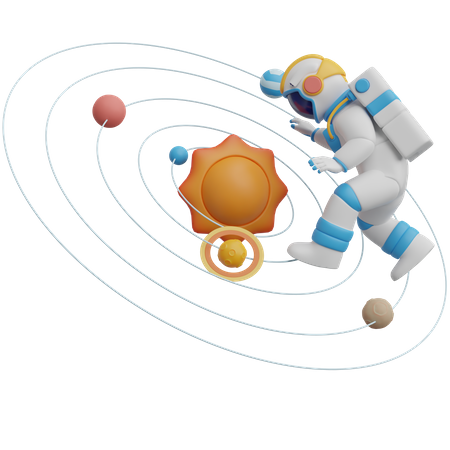 Astronauta alcança a galáxia  3D Illustration