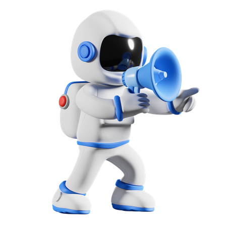 Astronauta anuncia usando megafone  3D Icon